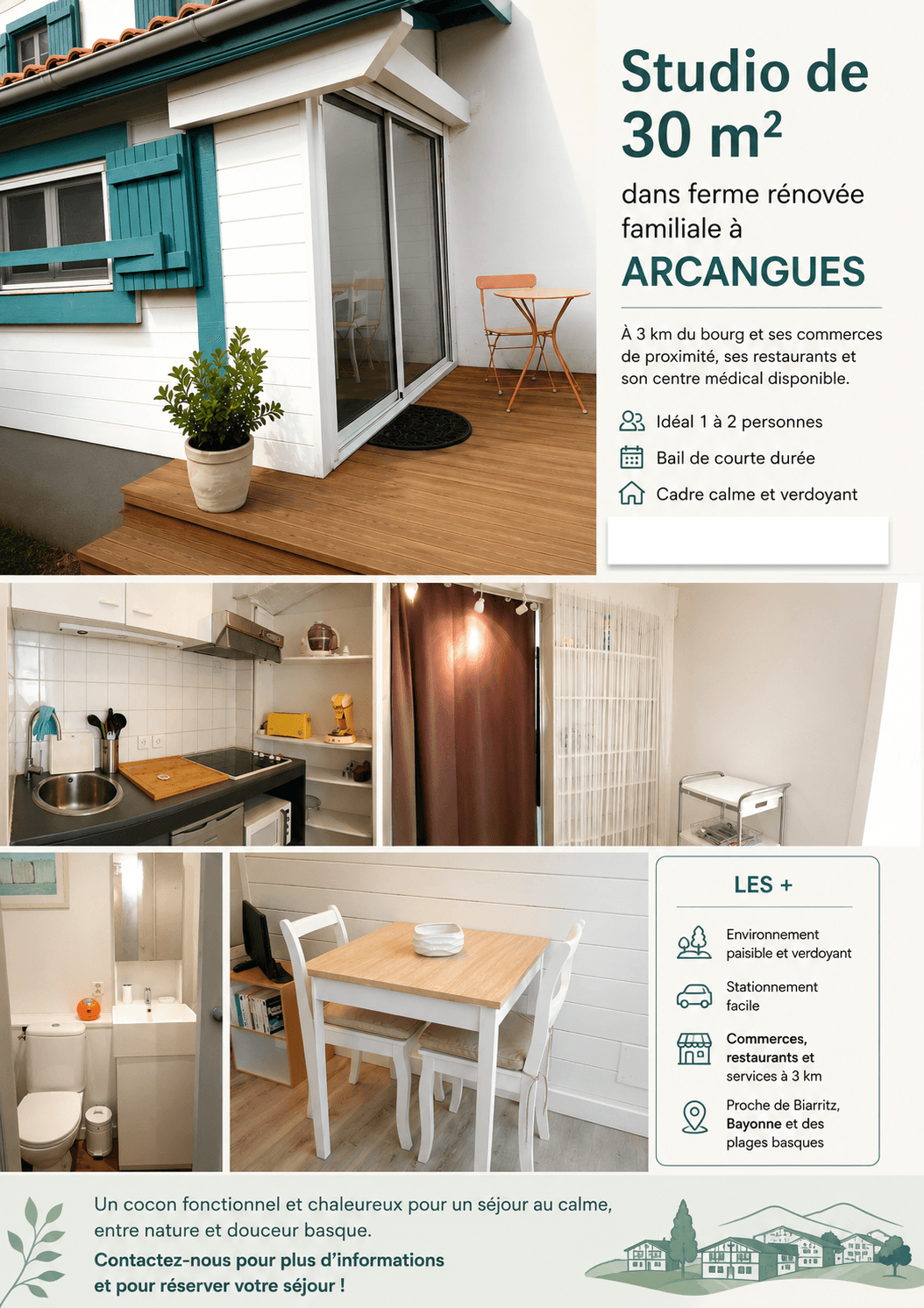 T1 MEUBLE à ARCANGUES
